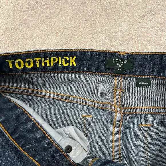 J Crew Women's Toothpick Stretch Skinny Jean Medium Wash Size 28 - Picture 5 of 10